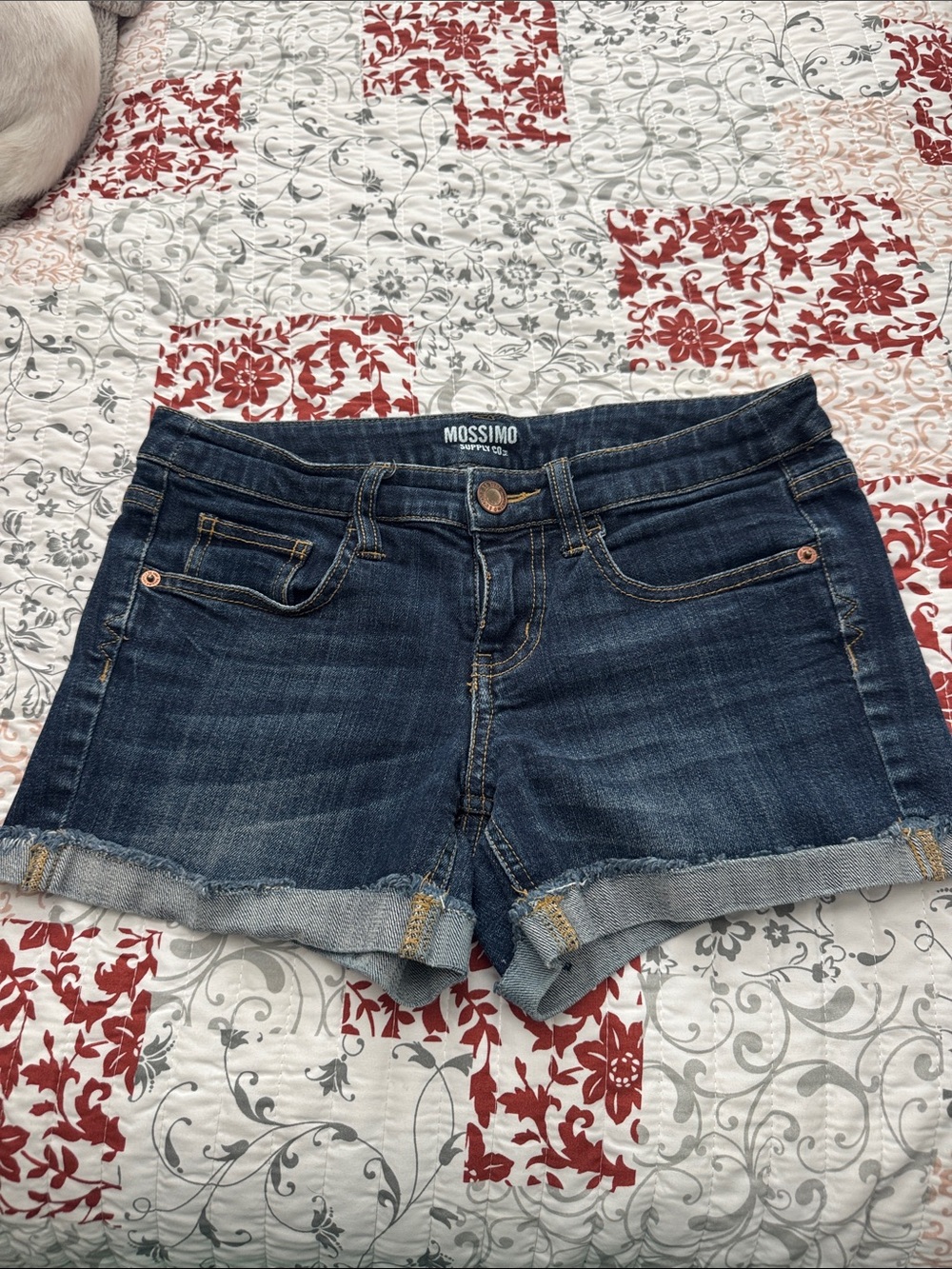 Mossimo Supply Co. Dark Blue Cuffed Denim Shorts